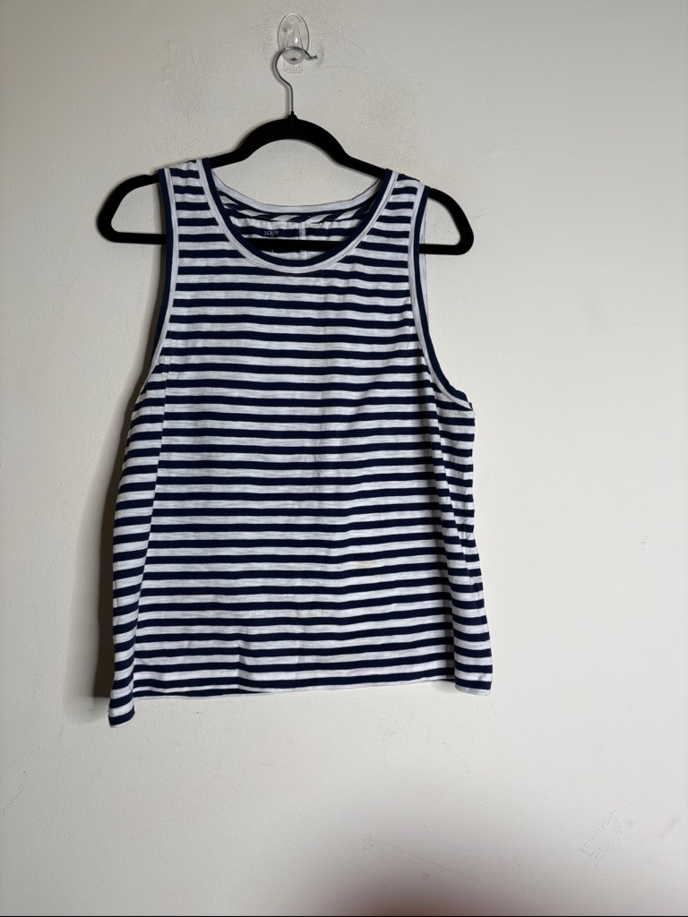 J. Crew Navy and White Striped Crewneck Tank